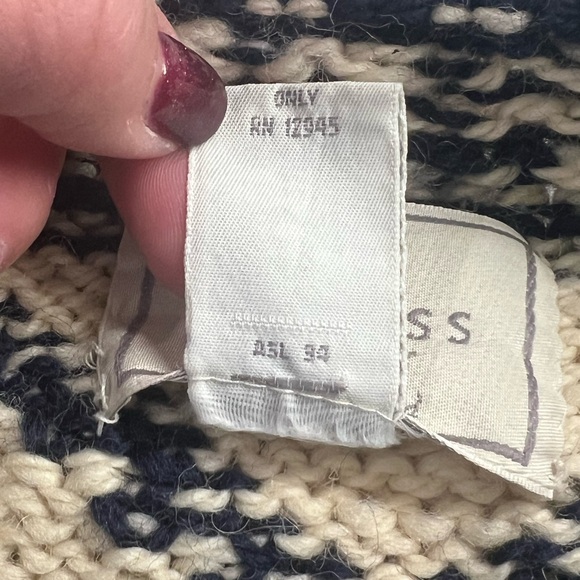 VTG Vintage Navy Tricot Express 100% Wool Hand Knitted Cardigan Sweater - Picture 7 of 7